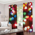 Defocused Christmas Lights Print Grommet Curtains