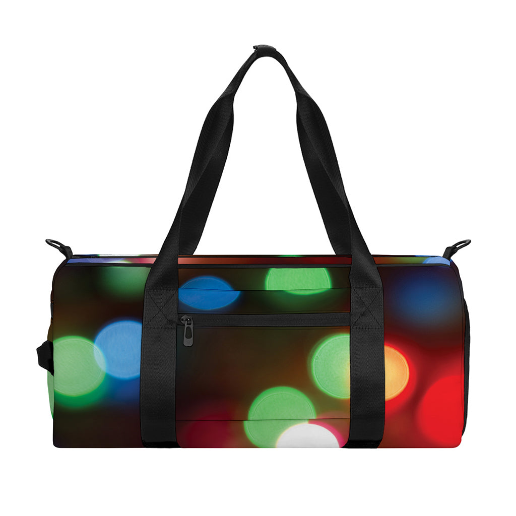 Defocused Christmas Lights Print Gym Bag