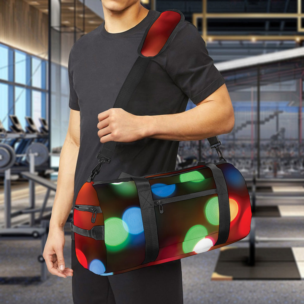 Defocused Christmas Lights Print Gym Bag