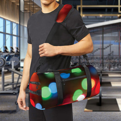 Defocused Christmas Lights Print Gym Bag