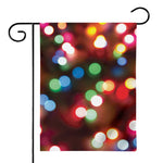 Defocused Christmas Lights Print House Flag