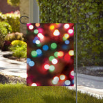 Defocused Christmas Lights Print House Flag