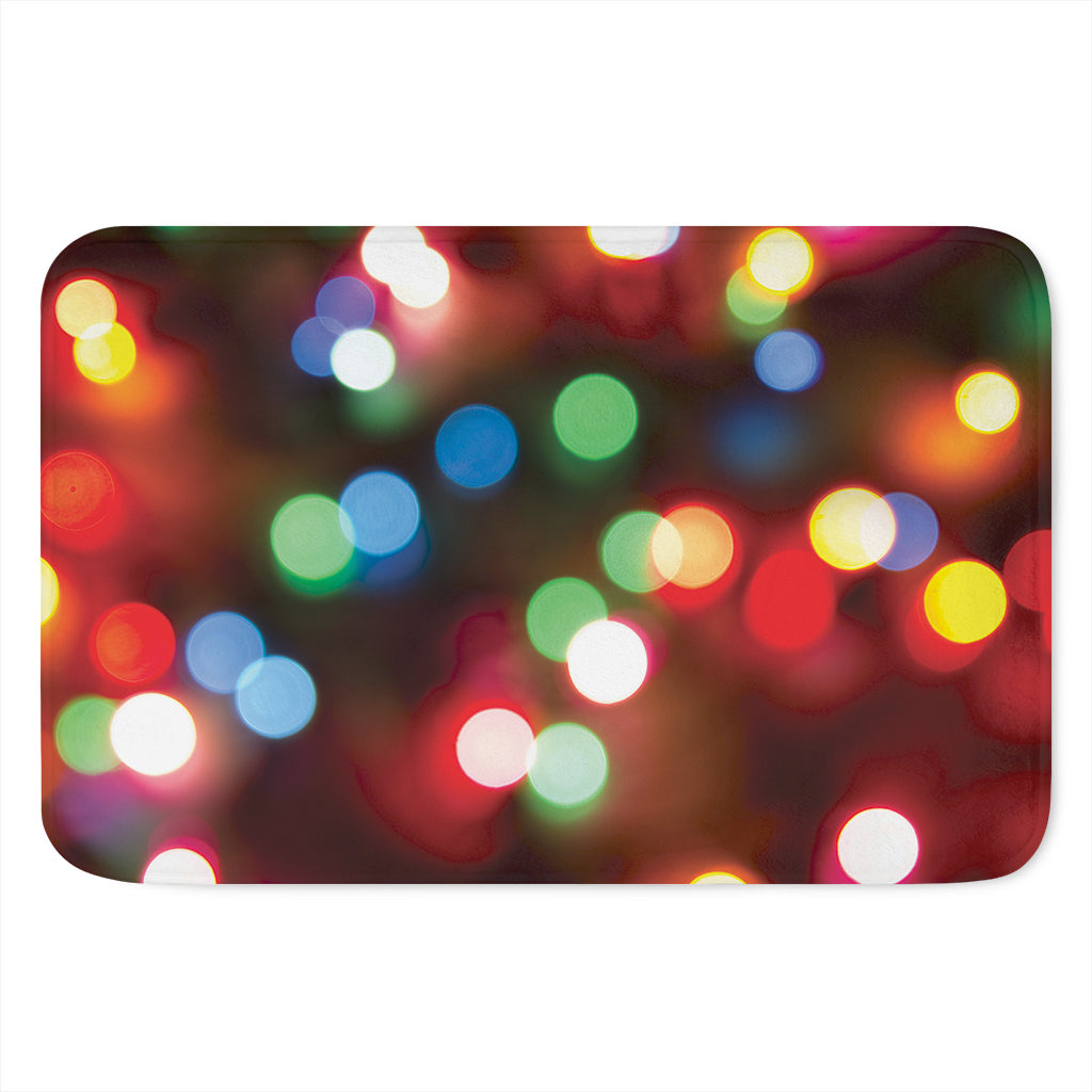 Defocused Christmas Lights Print Indoor Door Mat