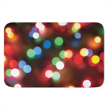 Defocused Christmas Lights Print Indoor Door Mat