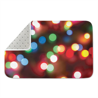 Defocused Christmas Lights Print Indoor Door Mat