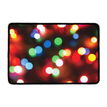 Defocused Christmas Lights Print Kitchen Mat