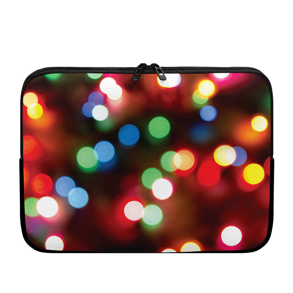 Defocused Christmas Lights Print Laptop Sleeve