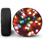 Defocused Christmas Lights Print Leather Spare Tire Cover