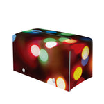 Defocused Christmas Lights Print Leather Tissue Box Cover
