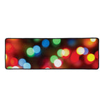 Defocused Christmas Lights Print Long Kitchen Mat