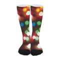 Defocused Christmas Lights Print Long Socks