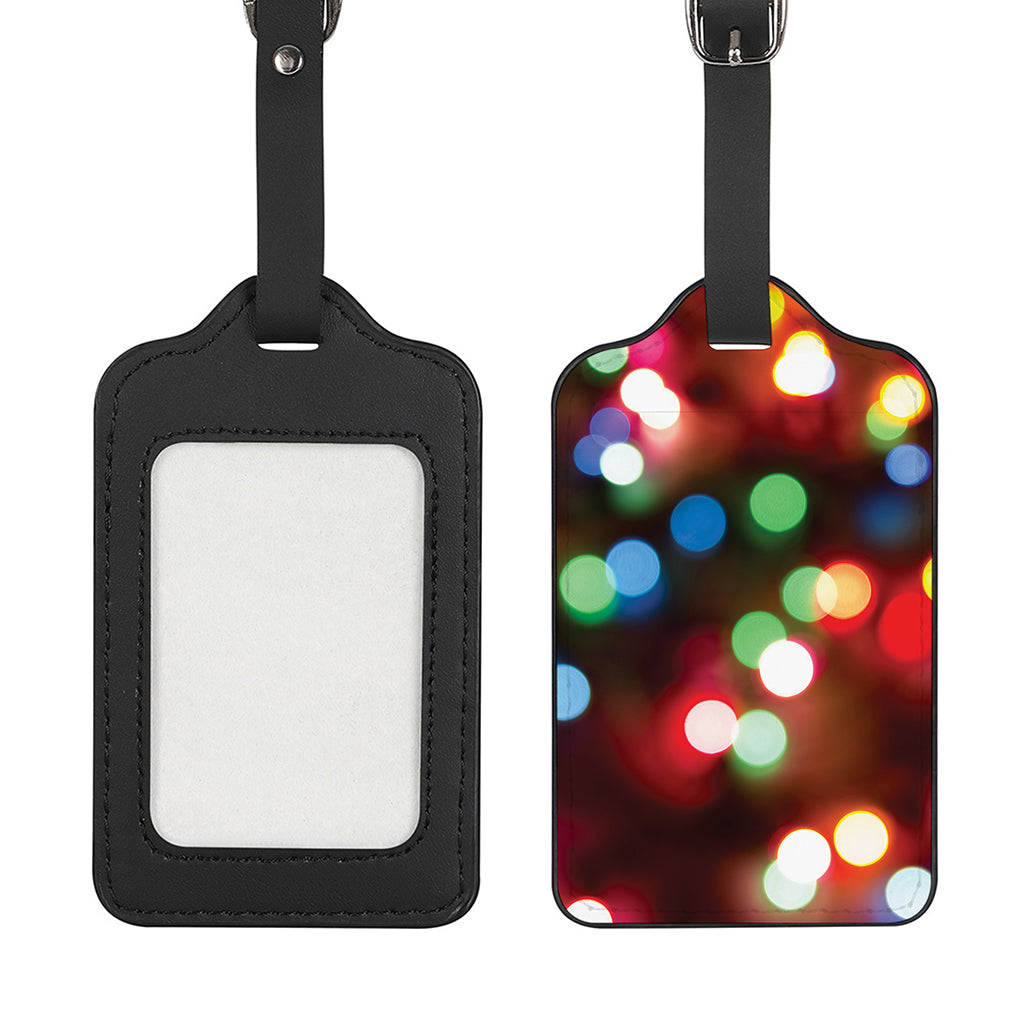 Defocused Christmas Lights Print Luggage Tag