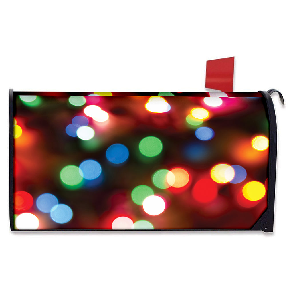 Defocused Christmas Lights Print Mailbox Cover