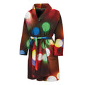 Defocused Christmas Lights Print Men's Bathrobe