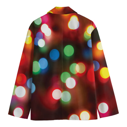 Defocused Christmas Lights Print Men's Blazer