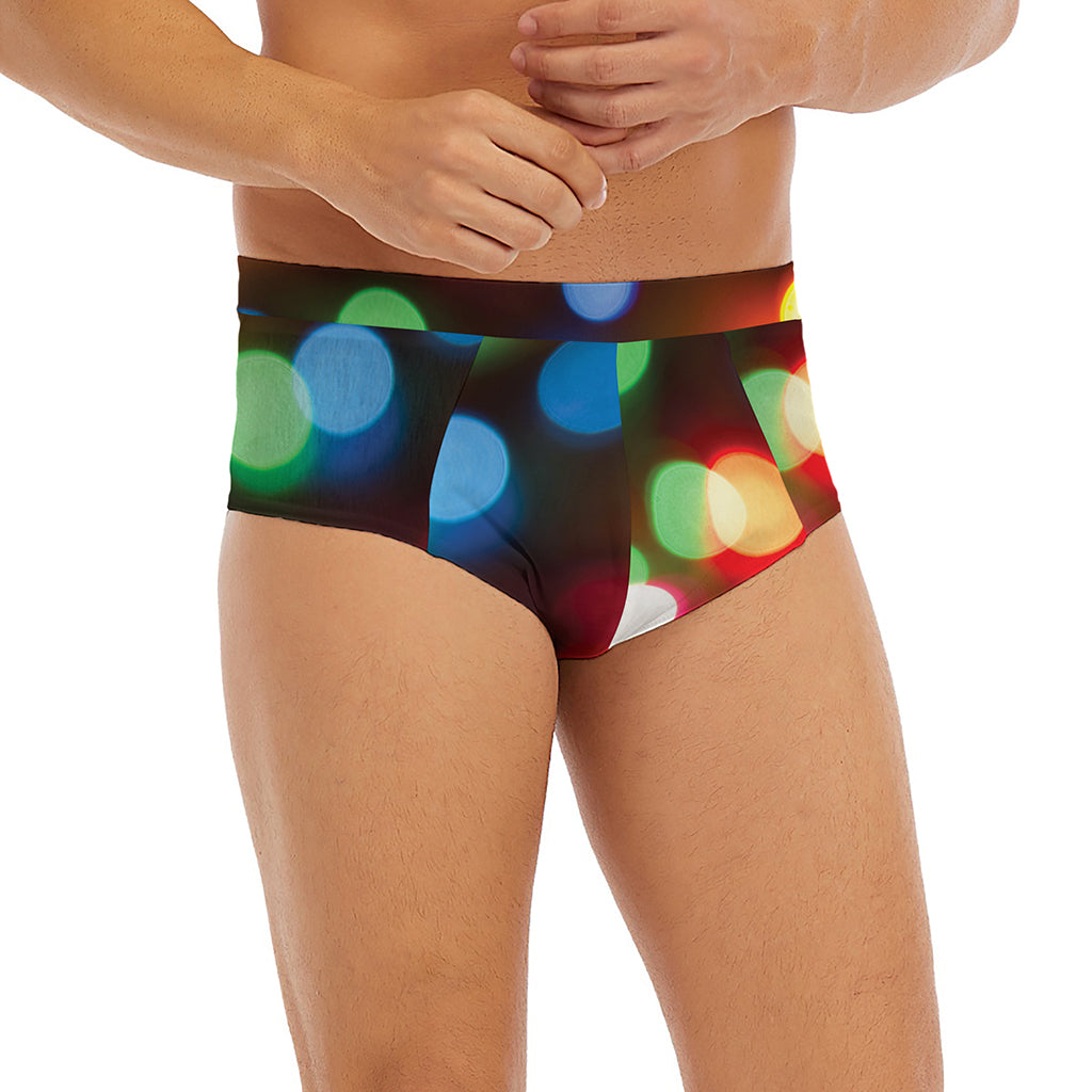 Defocused Christmas Lights Print Men's Briefs
