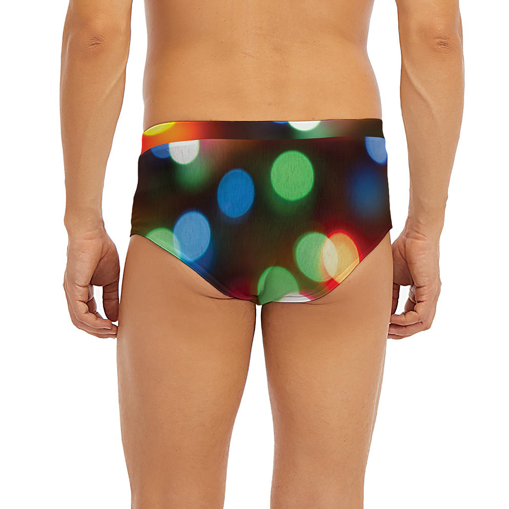 Defocused Christmas Lights Print Men's Briefs