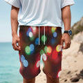 Defocused Christmas Lights Print Men's Cargo Shorts