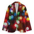 Defocused Christmas Lights Print Men's Cotton Blazer