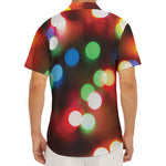 Defocused Christmas Lights Print Men's Deep V-Neck Shirt