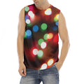 Defocused Christmas Lights Print Men's Fitness Tank Top
