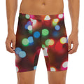 Defocused Christmas Lights Print Men's Long Boxer Briefs