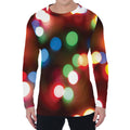 Defocused Christmas Lights Print Men's Long Sleeve T-Shirt