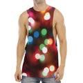 Defocused Christmas Lights Print Men's Muscle Tank Top