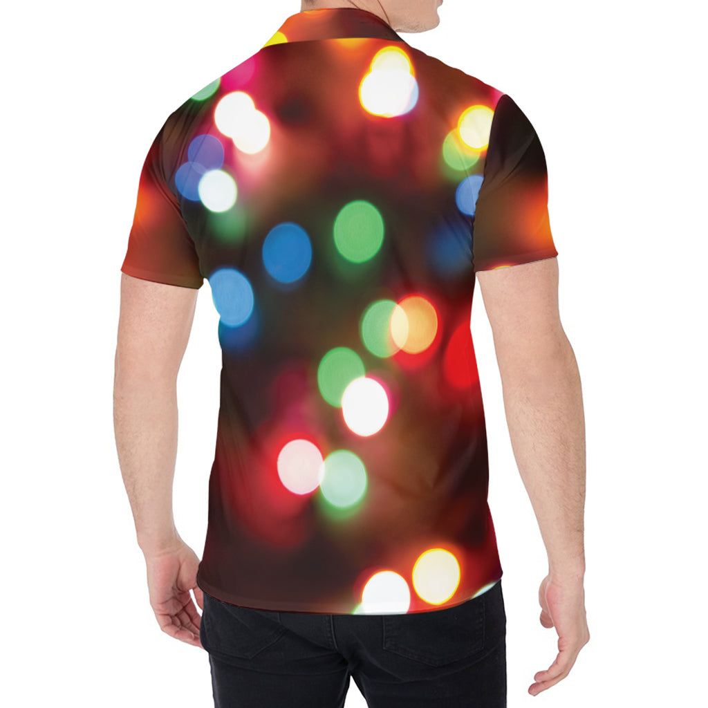 Defocused Christmas Lights Print Men's Shirt