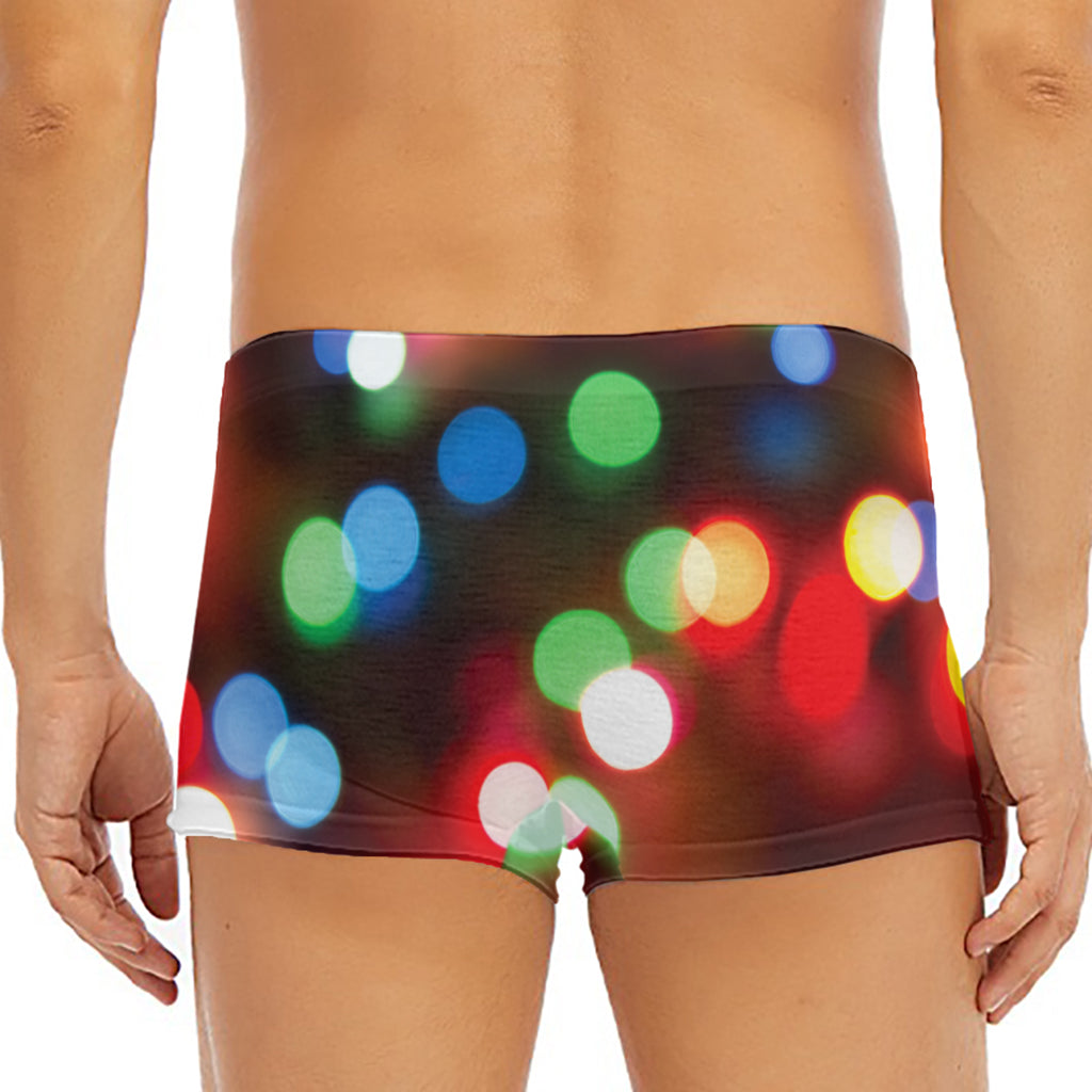 Defocused Christmas Lights Print Men's Short Boxer Briefs