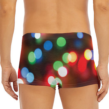 Defocused Christmas Lights Print Men's Short Boxer Briefs