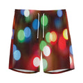 Defocused Christmas Lights Print Men's Athletic Shorts