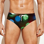 Defocused Christmas Lights Print Men's Swim Briefs
