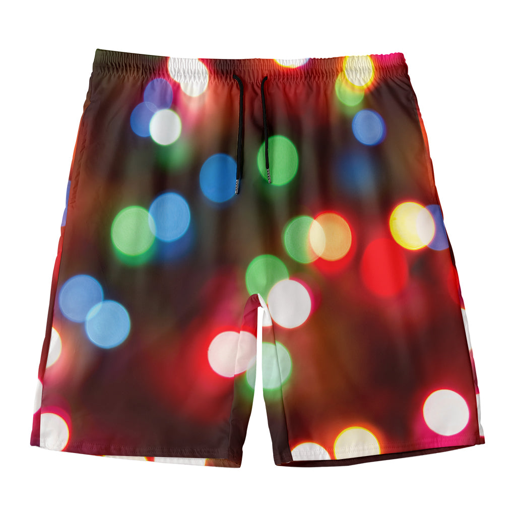 Defocused Christmas Lights Print Men's Swim Trunks