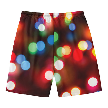 Defocused Christmas Lights Print Men's Swim Trunks