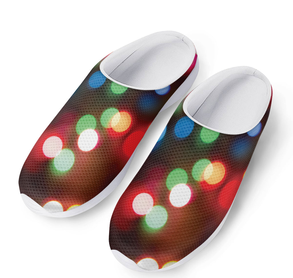 Defocused Christmas Lights Print Mesh Casual Shoes