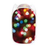 Defocused Christmas Lights Print Mesh Laundry Hamper