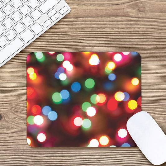 Defocused Christmas Lights Print Mouse Pad
