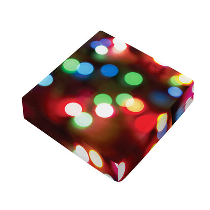 Defocused Christmas Lights Print Outdoor Seat Cushion Cover
