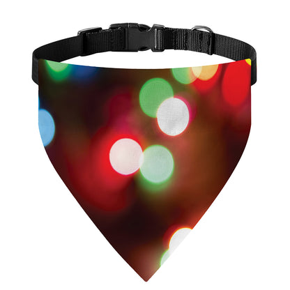 Defocused Christmas Lights Print Over The Collar Dog Bandana