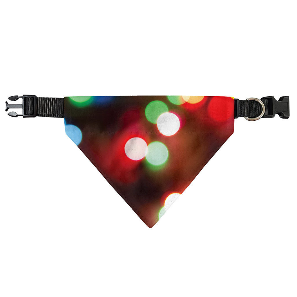 Defocused Christmas Lights Print Over The Collar Dog Bandana