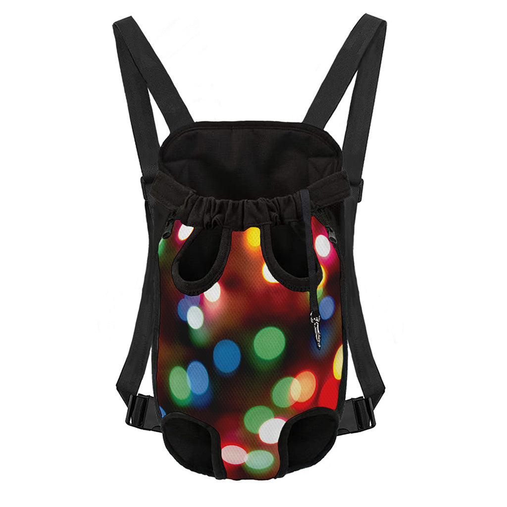 Defocused Christmas Lights Print Pet Carrier Backpack