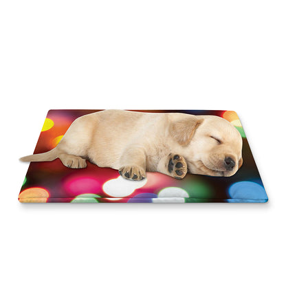 Defocused Christmas Lights Print Pet Cooling Mat Cover