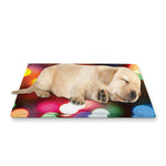 Defocused Christmas Lights Print Pet Cooling Mat Cover
