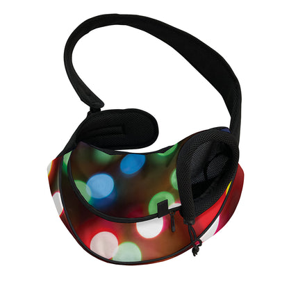 Defocused Christmas Lights Print Pet Sling Carrier