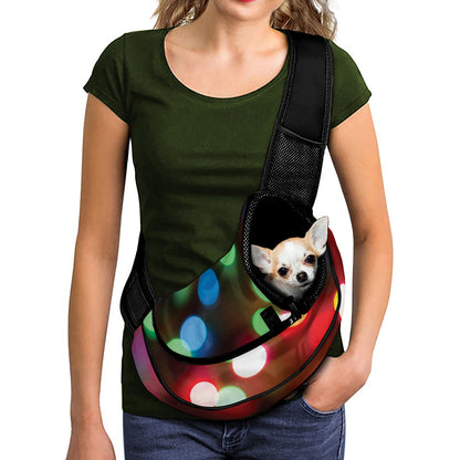 Defocused Christmas Lights Print Pet Sling Carrier