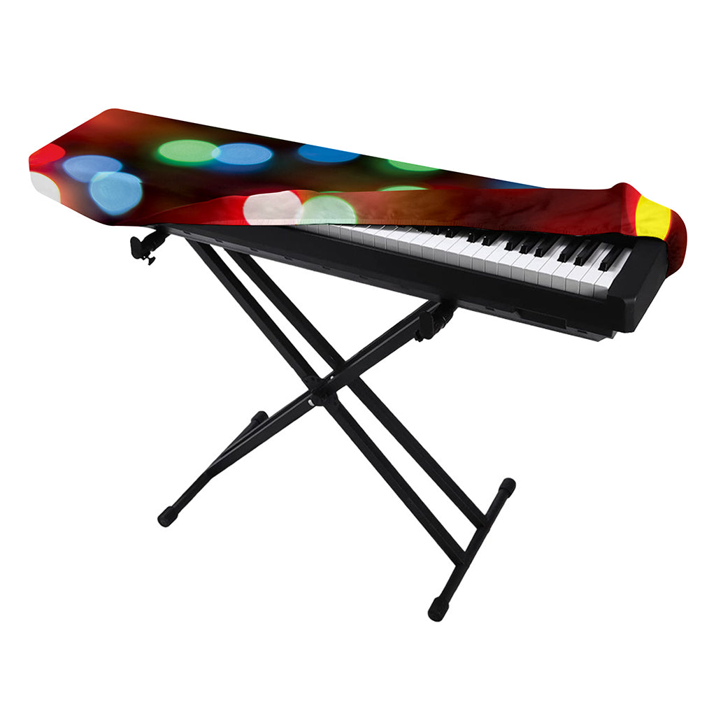 Defocused Christmas Lights Print Piano Keyboard Cover