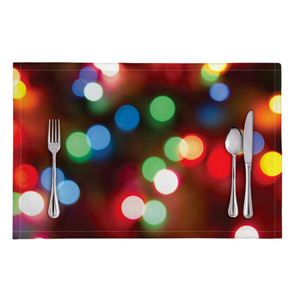 Defocused Christmas Lights Print Placemat