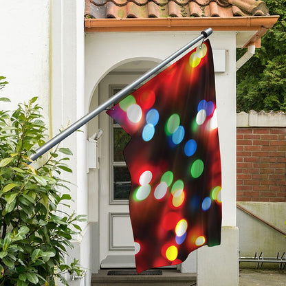 Defocused Christmas Lights Print Polyester Flag