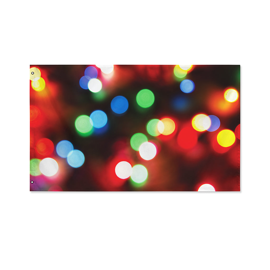 Defocused Christmas Lights Print Polyester Flag